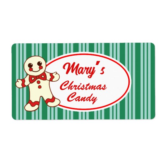 Aangepaste kerst Snoep labels (Voorkant)