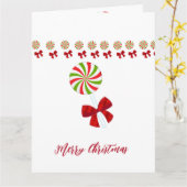 Aangepaste kerst snoepriet kaart (Gele Bloem)