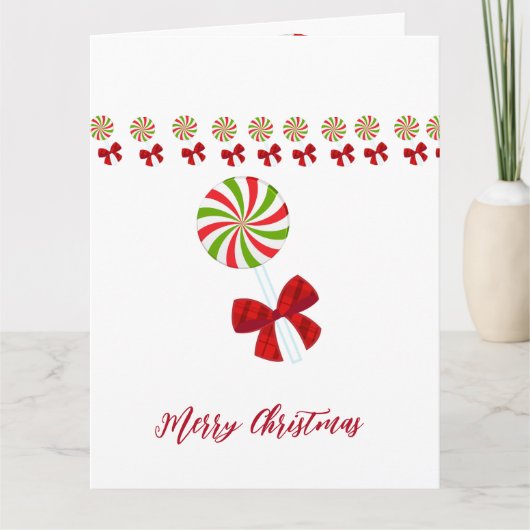 Aangepaste kerst snoepriet kaart (Voorkant)