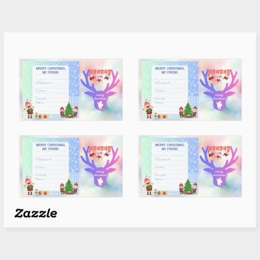 Aangepaste kerst stickers (Vel)