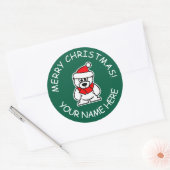 Aangepaste Kerst stickers met schattig Santa beer (Envelop)