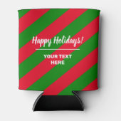 Aangepaste Kerst Vakantie koelboxxen met strepen Blikjeskoeler (Voorkant)
