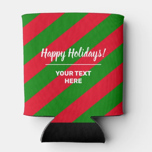 Aangepaste Kerst Vakantie koelboxxen met strepen Blikjeskoeler (Achterkant)