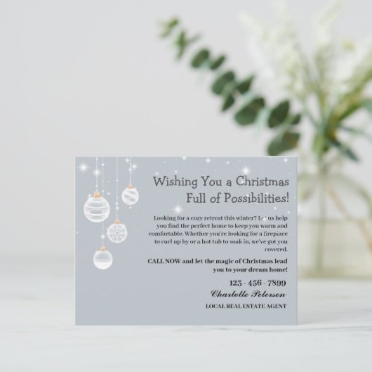 Aangepaste Kerst Vastgoed Marketing Farming Feestdagenkaart (Staand voorkant)