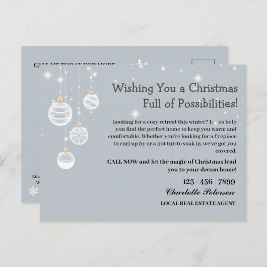 Aangepaste Kerst Vastgoed Marketing Farming Feestdagenkaart (Voorkant / Achterkant)