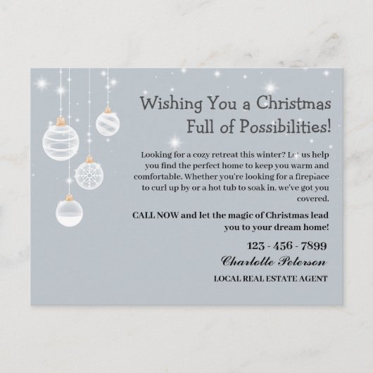 Aangepaste Kerst Vastgoed Marketing Farming Feestdagenkaart (Voorkant)