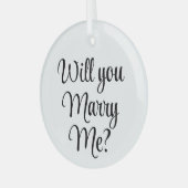 Aangepaste Kerst Verloving Wil je met me trouwen  Glas Ornament (Voorkant links)