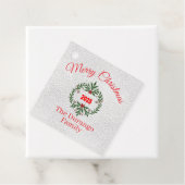 Aangepaste Kerst Viering Bloemstuk Vierkante Krans Bedankjes Labels (In situ)