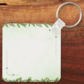 Aangepaste Kerst Vierkante Metalen Sleutelhanger (Achterkant)