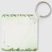 Aangepaste Kerst Vierkante Metalen Sleutelhanger (Achterkant)