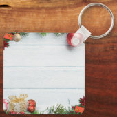 Aangepaste Kerst Vierkante Metalen Sleutelhanger (Achterkant)