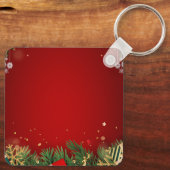 Aangepaste Kerst Vierkante Metalen Sleutelhanger (Achterkant)