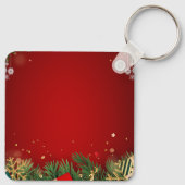 Aangepaste Kerst Vierkante Metalen Sleutelhanger (Achterkant)
