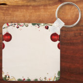 Aangepaste Kerst Vierkante Metalen Sleutelhanger (Achterkant)
