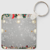 Aangepaste Kerst Vierkante Metalen Sleutelhanger (Achterkant)