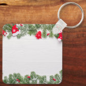 Aangepaste Kerst Vierkante Metalen Sleutelhanger (Achterkant)