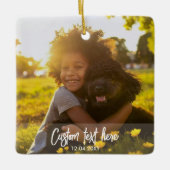 Aangepaste kerst Volledige twee foto script tekst Keramisch Ornament (Voorkant)