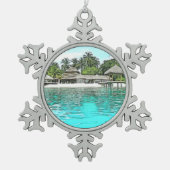 Aangepaste kerst voor Maldiven Tin Sneeuwvlok Ornament (Voorkant)