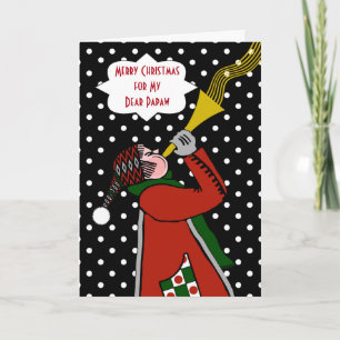 Aangepaste kerst voor papaw Trumpet en sneeuw Feestdagen Kaart
