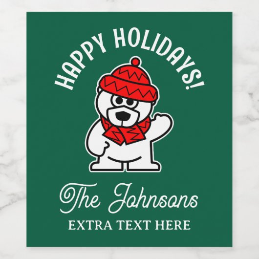 Aangepaste kerst wijnfles etiketten met schattig b (Enkel label)