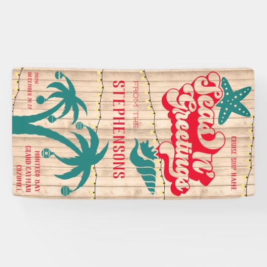 Aangepaste Kerst Zeeen N' Groeten Cruise Door Spandoek (Horizontaal)