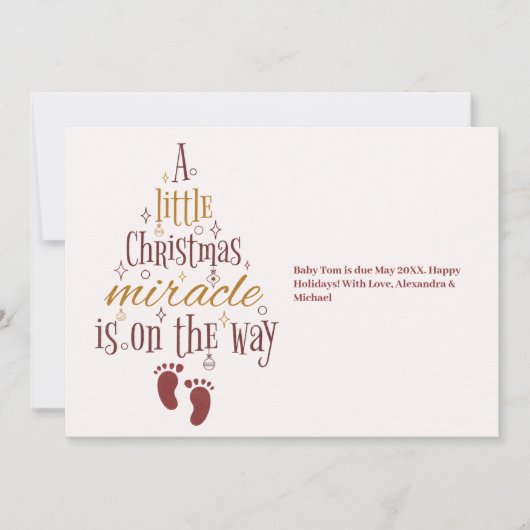 Aangepaste Kerst Zwangerschapsaankondiging Feestdagenkaart (Voorkant)