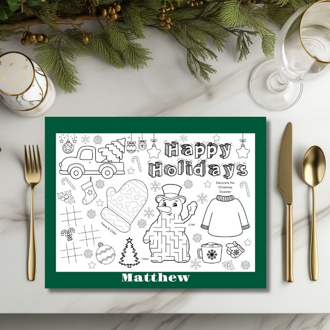 Aangepaste Kerstactiviteit Placemat Papieren Blad (Creator heeft geüpload)
