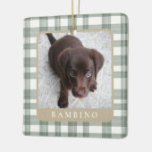Aangepaste kerstbal met foto van huisdier keramisch ornament (Links)