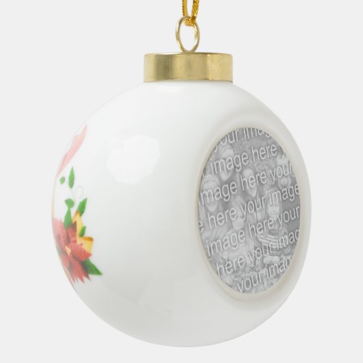 Aangepaste kerstbal | Voeg hier uw afbeelding toe Keramische Bal Ornament (Links)