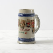 Aangepaste kerstbierpul met 6 foto's en tekstcadea bierpul (Voorkant rechts)