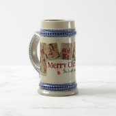 Aangepaste kerstbierpul met 6 foto's en tekstcadea bierpul (Voorkant links)