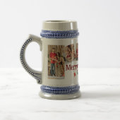 Aangepaste kerstbierpul met 6 foto's en tekstcadea bierpul (Links)