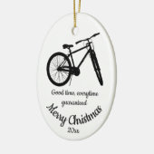 Aangepaste kerstbiking - Good Time Quote Keramisch Ornament (Links)