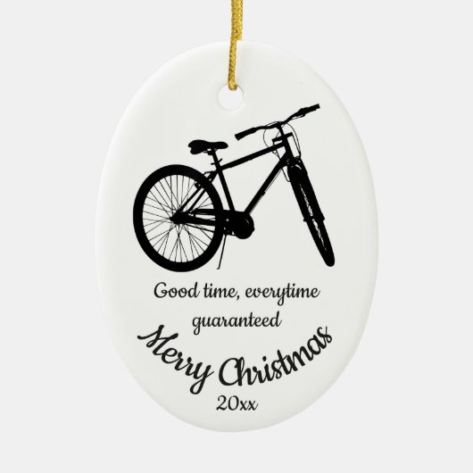 Aangepaste kerstbiking - Good Time Quote Keramisch Ornament (Voorkant)