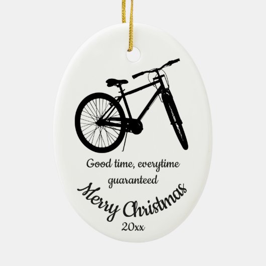 Aangepaste kerstbiking - Good Time Quote Keramisch Ornament (Achterkant)