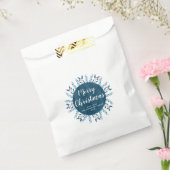 Aangepaste kerstblauwe Waterverf Floral Bedankzakje (Gezegeld)