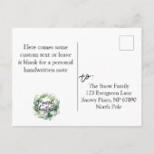 Aangepaste Kerstbloemen & Vogel – Al onze Liefde Briefkaart (Achterkant)