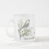 Aangepaste Kerstbloemen & Vogel – Al onze Liefde Matglas Koffiemok (Links)