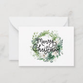 Aangepaste Kerstbloemen & Vogel met al onze liefde Notitiekaartje (Achterkant)