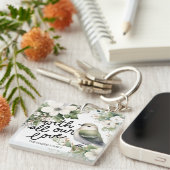 Aangepaste Kerstbloemen & Vogelkussen - Met Liefde Sleutelhanger (Voorkant Rechts)