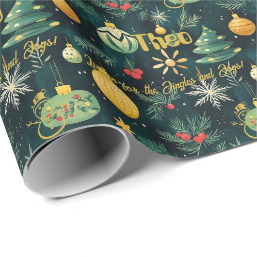 Aangepaste kerstbomen en Ornamenten Cadeaupapier (Rol Hoek)