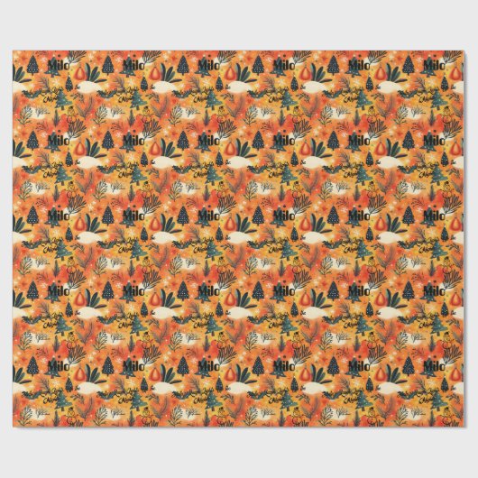 Aangepaste kerstbomen en sneeuwpoppen Kinder Cadeaupapier (Vlak)