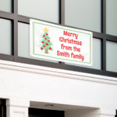 Aangepaste kerstboom banner (Buitenkant Gebouw)