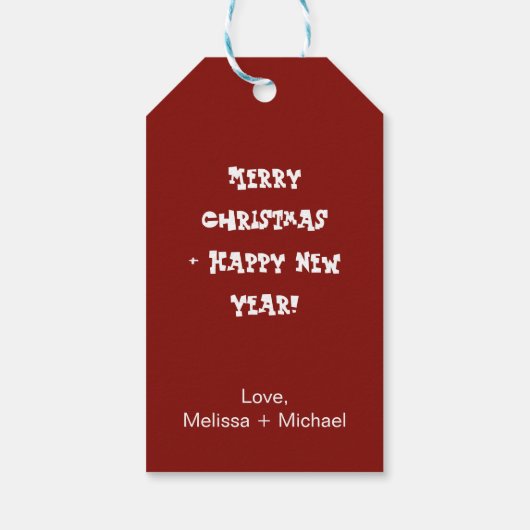 Aangepaste kerstboom & cadeaus – feestelijke decor cadeaulabel (Achterkant)