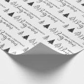 Aangepaste Kerstboom Doodle Naam Herhaling Jumbo Cadeaupapier (Hoek)
