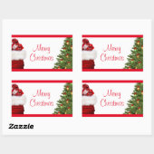 Aangepaste kerstboom en Sjabloon voor cadeautjes Rechthoekige Sticker (Vel)
