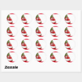 Aangepaste kerstboom en witte Sjabloon Ronde Sticker (Vel)