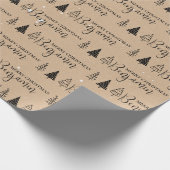Aangepaste Kerstboom Kraft Naam Herhaling Jumbo Cadeaupapier (Hoek)