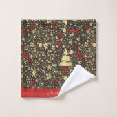 Aangepaste kerstboom met snowflakes bad handdoek (Wasdoekje)