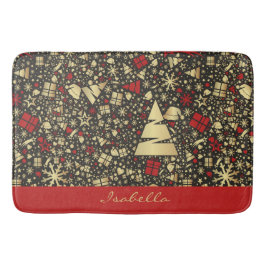 Aangepaste kerstboom met snowflakes badmat